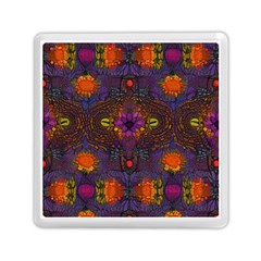 Mid Century Retro Floral 1970s 1960s Pattern 67 Memory Card Reader (square) by violetheavensky