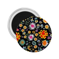 Mid Century Retro Floral 1970s 1960s Pattern 57 2 25  Magnets by violetheavensky
