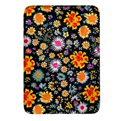 Mid Century Retro Floral 1970s 1960s Pattern 57 Rectangular Glass Fridge Magnet (4 Pack) by violetheavensky