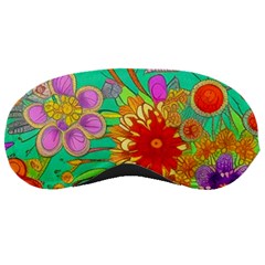 Mid Century Retro Floral 1970s 1960s Pattern 58 Sleep Mask by violetheavensky