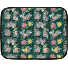 Mid Century Retro Floral 1970s 1960s Pattern 62 35 x27  Fleece Blanket (mini) by violetheavensky