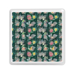 Mid Century Retro Floral 1970s 1960s Pattern 62 Memory Card Reader (square) by violetheavensky