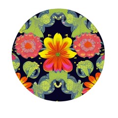 Mid Century Retro Floral 1970s 1960s Pattern 54 Mini Round Pill Box (pack Of 3) by violetheavensky