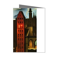 Sci-fi Futuristic Science Fiction City Neon Scene Artistic Technology Machine Fantasy Gothic Town Bu Mini Greeting Cards (pkg Of 8) by Posterlux