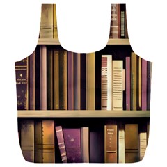 Books Bookshelves Office Fantasy Background Artwork Book Cover Apothecary Book Nook Literature Libra Full Print Recycle Bag (xxl) by Posterlux
