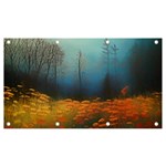 Wildflowers Field Outdoors Clouds Trees Cover Art Storm Mysterious Dream Landscape Banner and Sign 7  x 4  Front