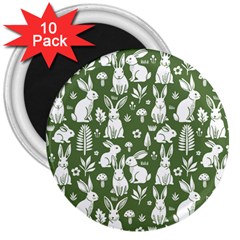 Easter Bunny Pattern 3  Magnets (10 Pack)  by Valentinaart