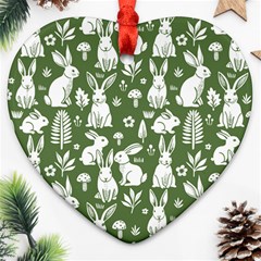 Easter Bunny Pattern Heart Ornament (two Sides) by Valentinaart