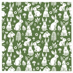 Easter Bunny Pattern Wooden Puzzle Square by Valentinaart