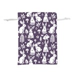 Easter bunny pattern Lightweight Drawstring Pouch (M) Front