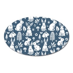 Easter Bunny Pattern Oval Magnet by Valentinaart