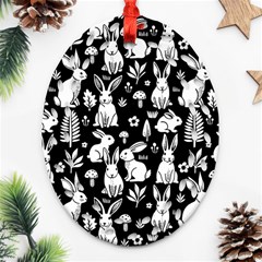 Easter Bunny Pattern Ornament (oval Filigree) by Valentinaart