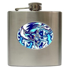 Trippy Dippy Bears Blue Dancing Greatful Dead Skull Steal Your Face Hip Flask (6 Oz) by Salmanaz77