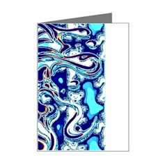 Trippy Dippy Bears Blue Dancing Greatful Dead Skull Steal Your Face Mini Greeting Card by Salmanaz77