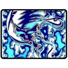 Trippy Dippy Bears Blue Dancing Greatful Dead Skull Steal Your Face 80  X 56  Two Sides Fleece Blanket (large) by Salmanaz77