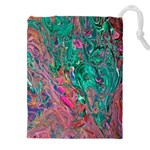 Green Pour Drawstring Pouch (4XL) Front