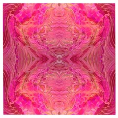 Pink Pour  Wooden Puzzle Square by kaleidomarblingart